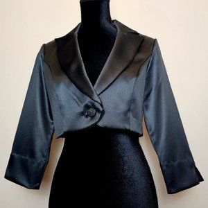 Black Cropped Tuxedo Jacket Never Worn